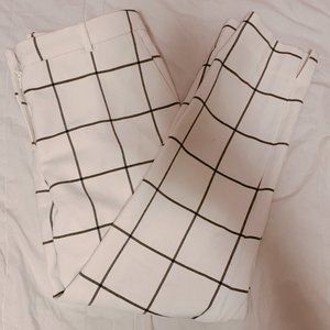 H&M White & Black lined Slacks